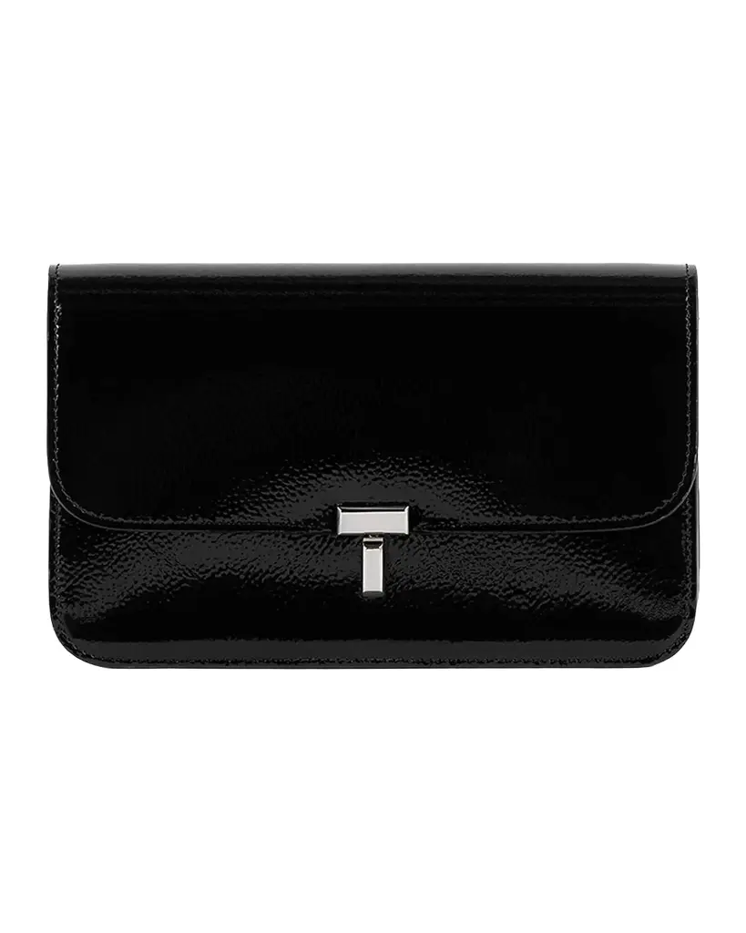 TOTEME T-Lock Grained-Patent Leather Crossbody Bag