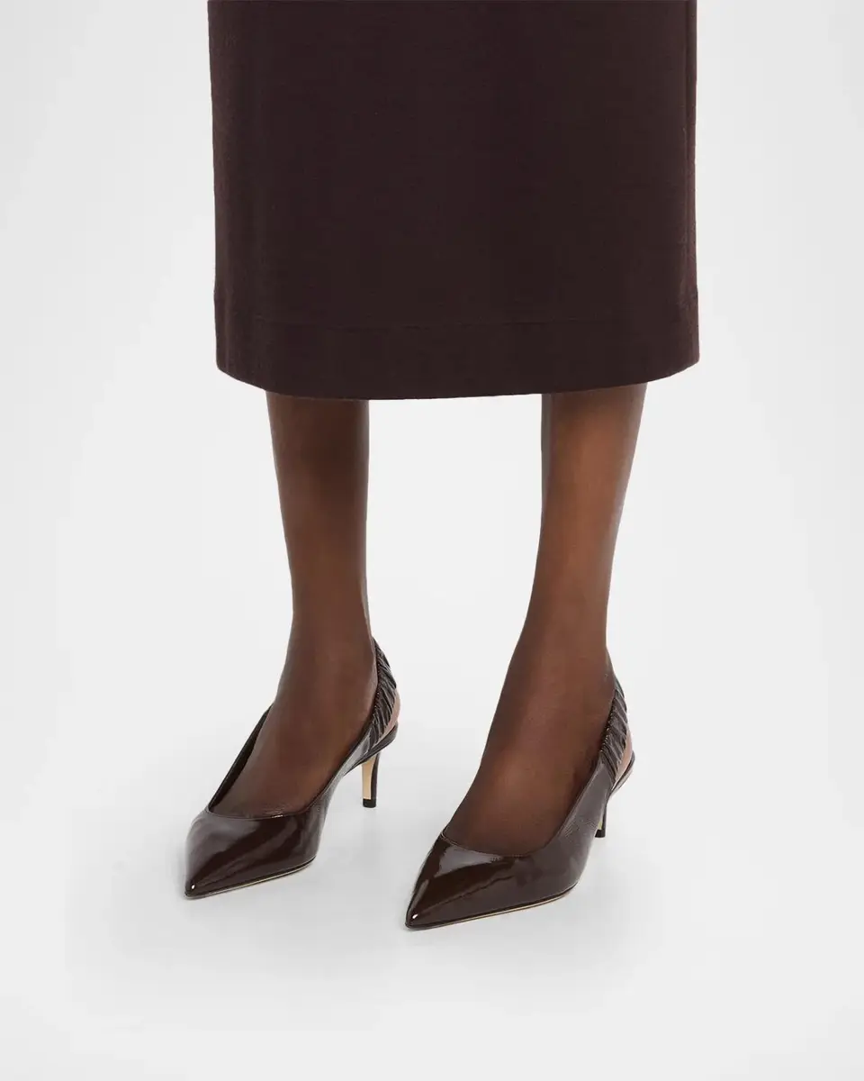 Stuart Weitzman 50mm Stuart Ruche Patent Leather Slingback Pumps | Thumbnail 2 Stuart Weitzman 50mm Stuart Ruche Patent Leather Slingback Pumps | Thumbnail 2