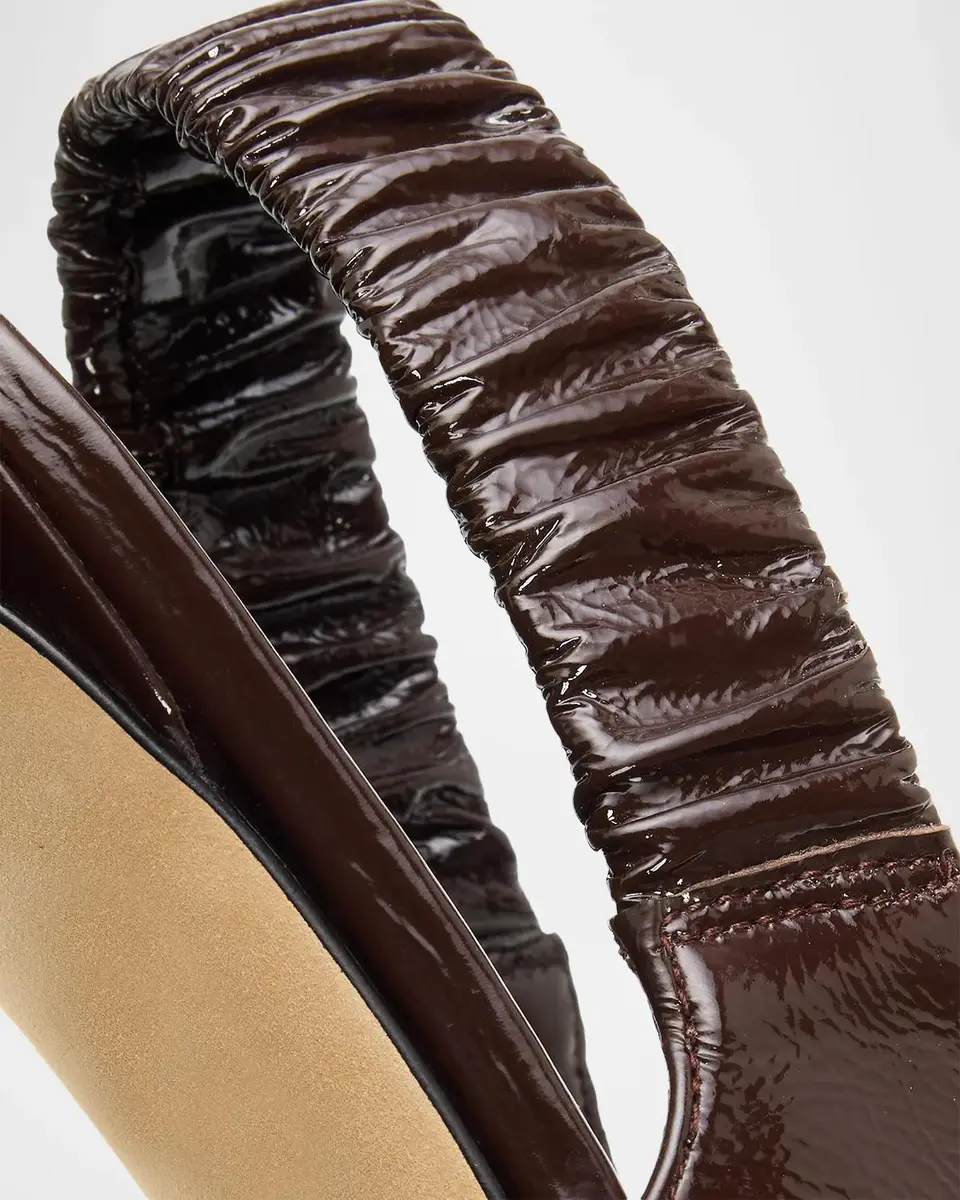 Stuart Weitzman 50mm Stuart Ruche Patent Leather Slingback Pumps | Thumbnail 5 Stuart Weitzman 50mm Stuart Ruche Patent Leather Slingback Pumps | Thumbnail 5