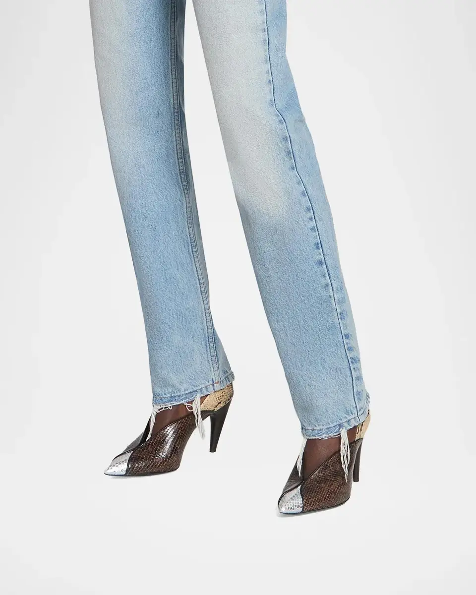 Isabel Marant Luza 90MM Colorblocked Snakeskin-Embossed Leather Pumps | Thumbnail 2 Isabel Marant Luza 90MM Colorblocked Snakeskin-Embossed Leather Pumps | Thumbnail 2