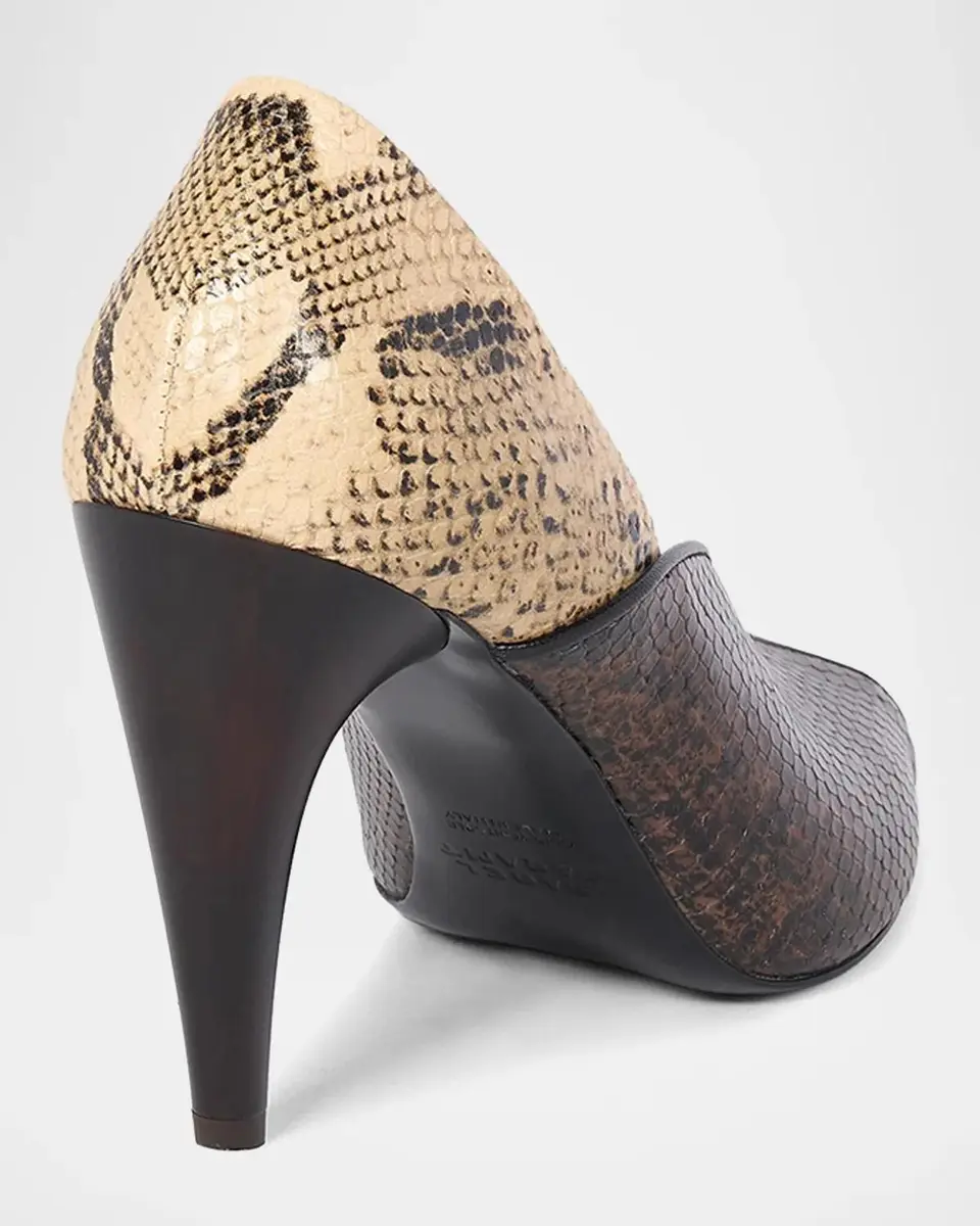 Isabel Marant Luza 90MM Colorblocked Snakeskin-Embossed Leather Pumps | Thumbnail 3 Isabel Marant Luza 90MM Colorblocked Snakeskin-Embossed Leather Pumps | Thumbnail 3