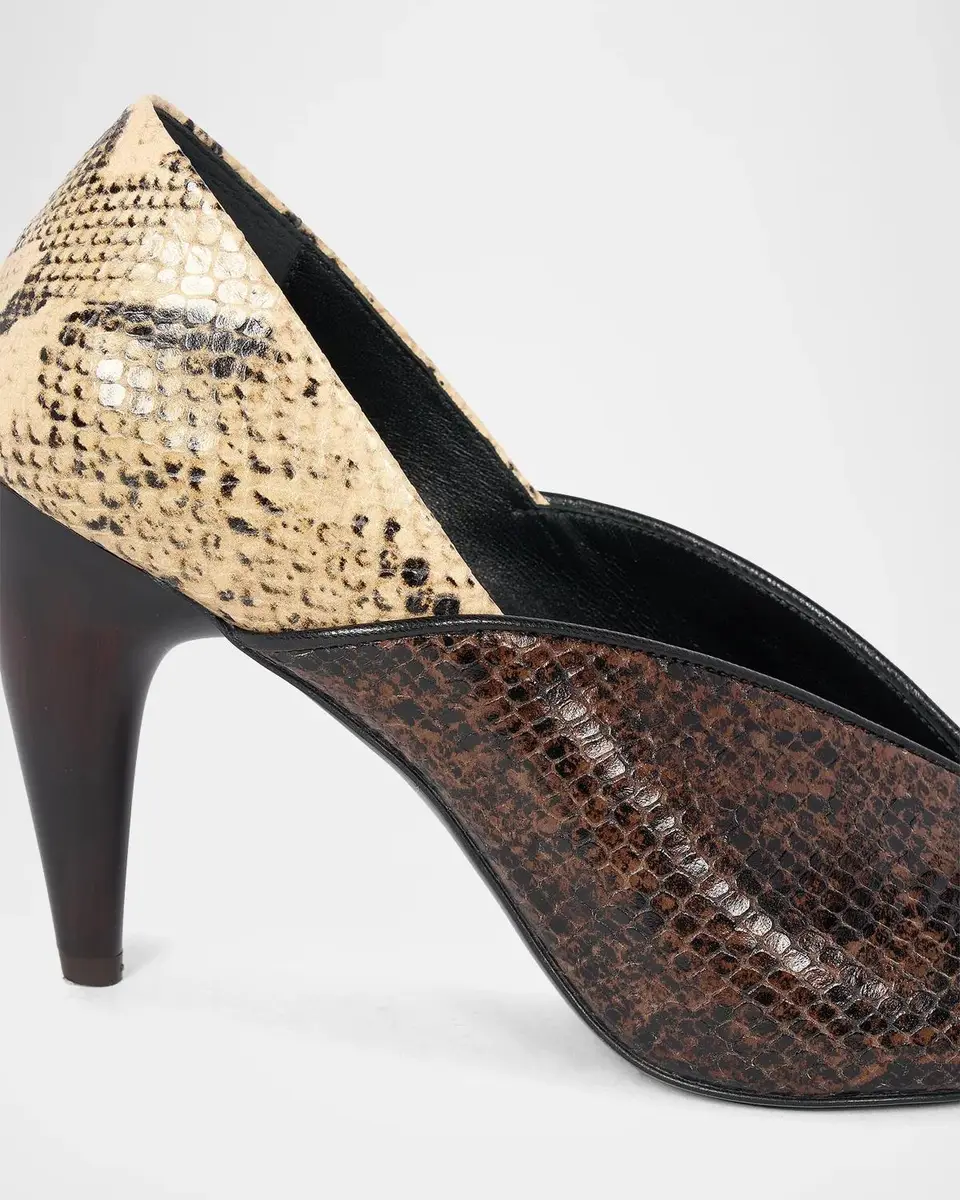 Isabel Marant Luza 90MM Colorblocked Snakeskin-Embossed Leather Pumps | Thumbnail 5 Isabel Marant Luza 90MM Colorblocked Snakeskin-Embossed Leather Pumps | Thumbnail 5