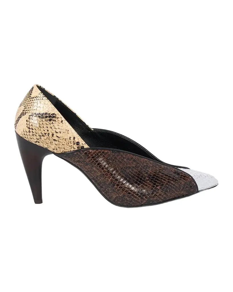 Isabel Marant Luza 90MM Colorblocked Snakeskin-Embossed Leather Pumps