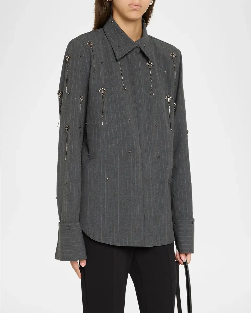 Kobi Halperin Bridget Embellished Pinstripe Blouse | Thumbnail 4 Kobi Halperin Bridget Embellished Pinstripe Blouse | Thumbnail 4