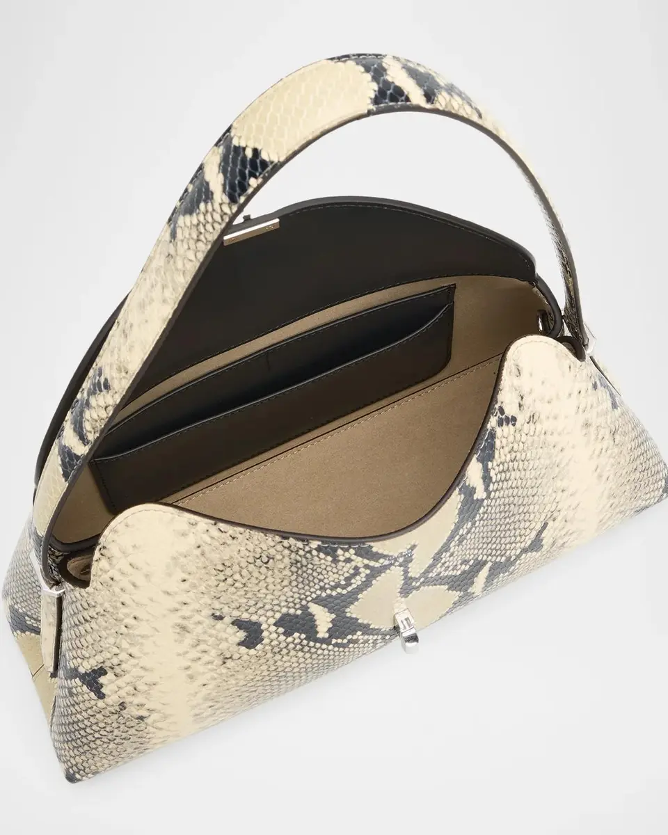 TOTEME T-Lock Python-Embossed Leather Shoulder Bag | Thumbnail 3 TOTEME T-Lock Python-Embossed Leather Shoulder Bag | Thumbnail 3