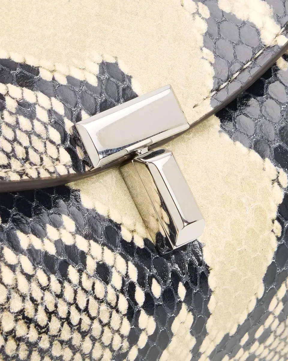 TOTEME T-Lock Python-Embossed Leather Shoulder Bag | Thumbnail 4 TOTEME T-Lock Python-Embossed Leather Shoulder Bag | Thumbnail 4