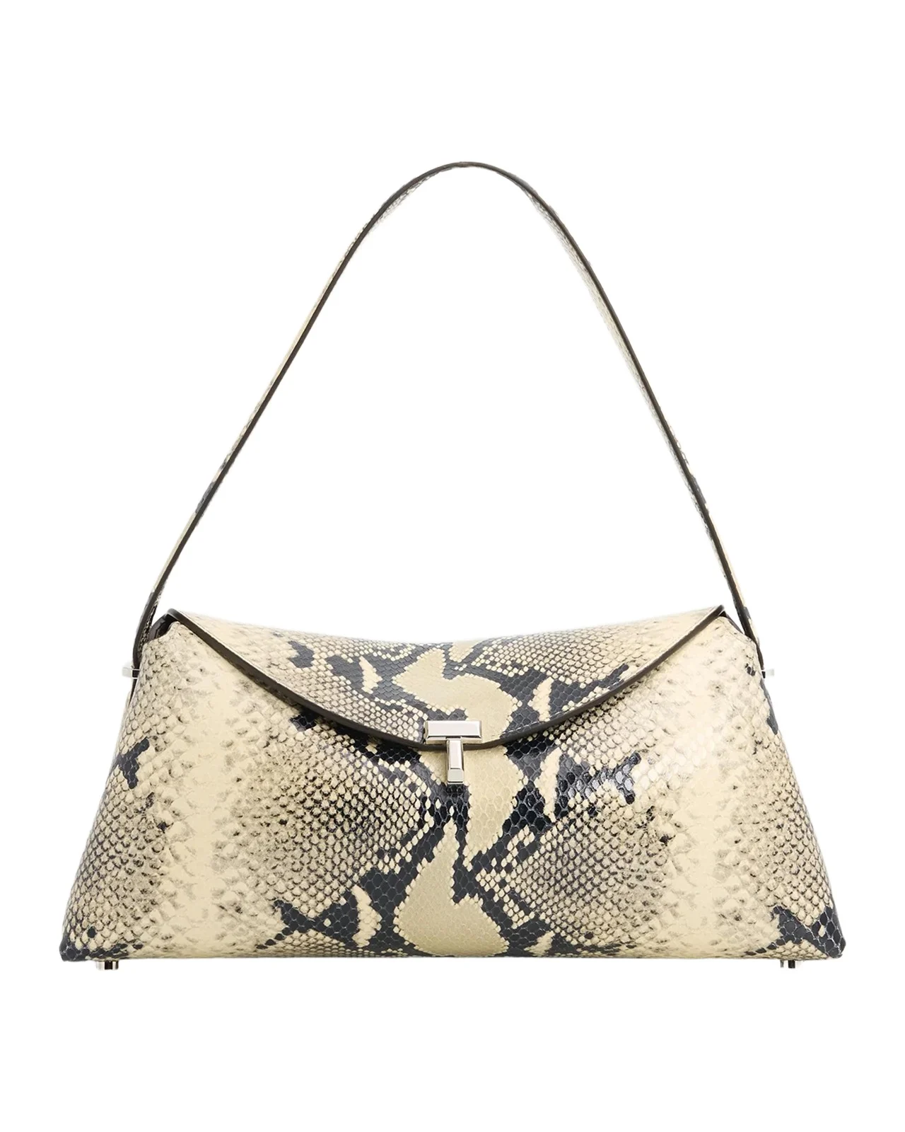 T-Lock Python-Embossed Leather Shoulder Bag T-Lock Python-Embossed Leather Shoulder Bag