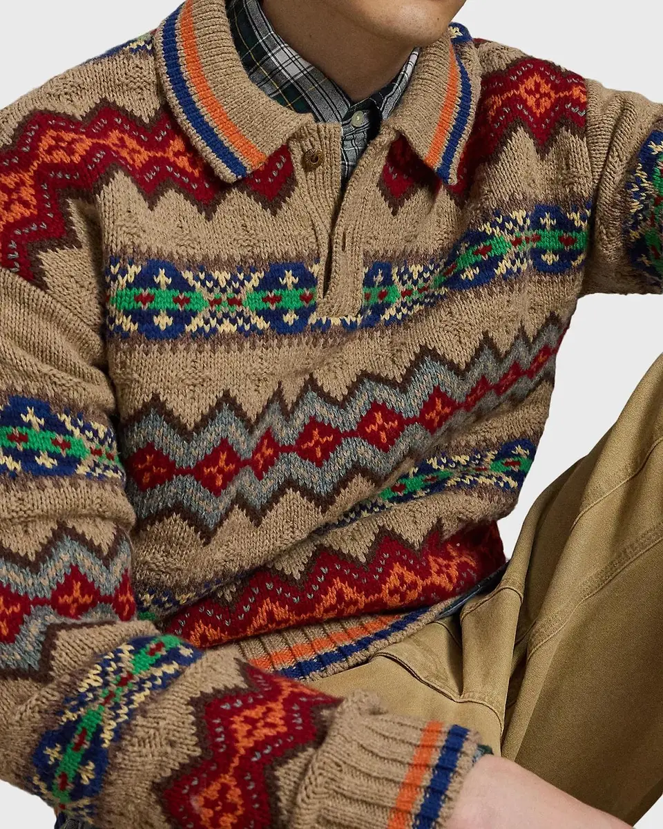 Polo Ralph Lauren Men's Fair Isle Wool-Blend Polo-Collar Sweater | Thumbnail 5 Polo Ralph Lauren Men's Fair Isle Wool-Blend Polo-Collar Sweater | Thumbnail 5