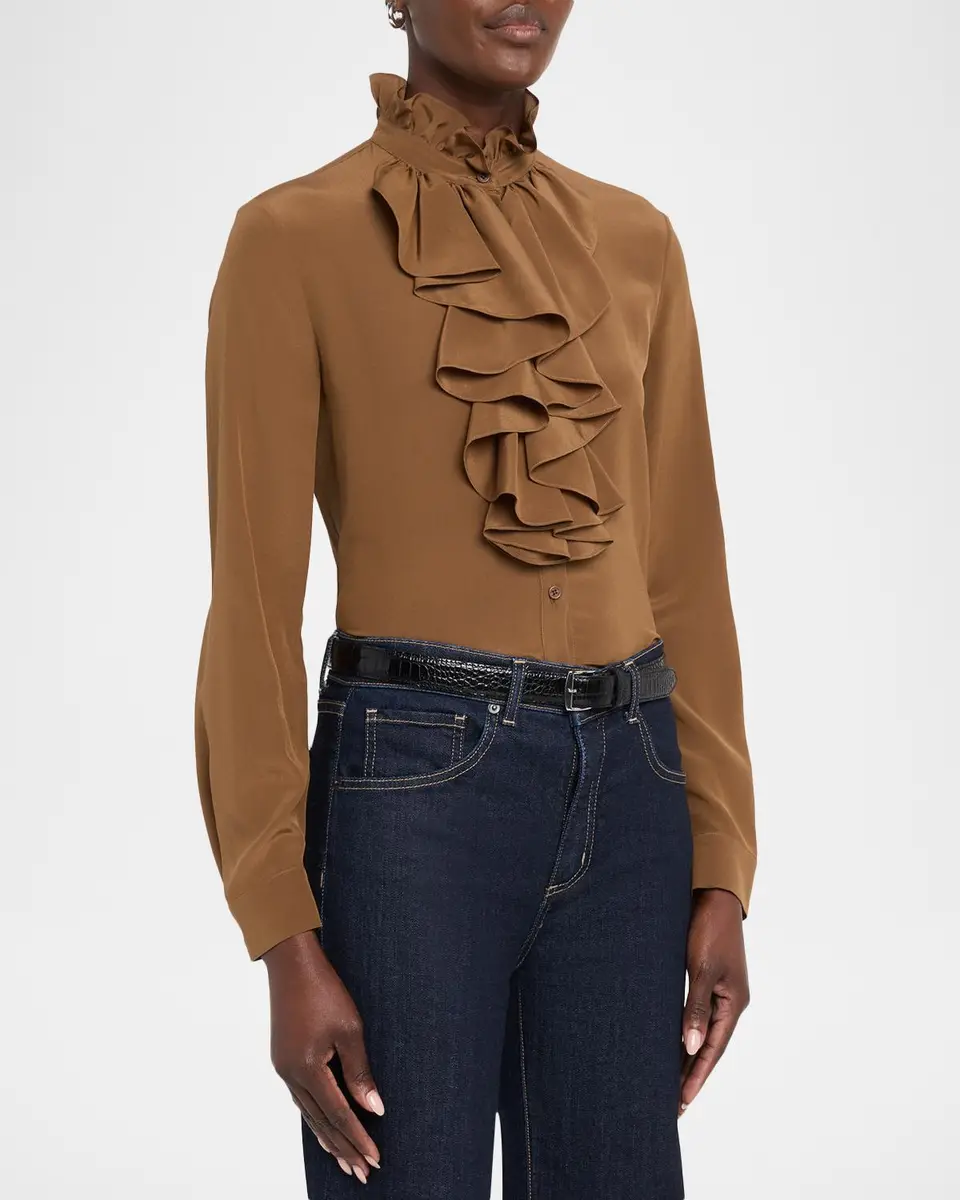 Nili Lotan Lily Silk Ruffle Blouse | Thumbnail 4 Nili Lotan Lily Silk Ruffle Blouse | Thumbnail 4