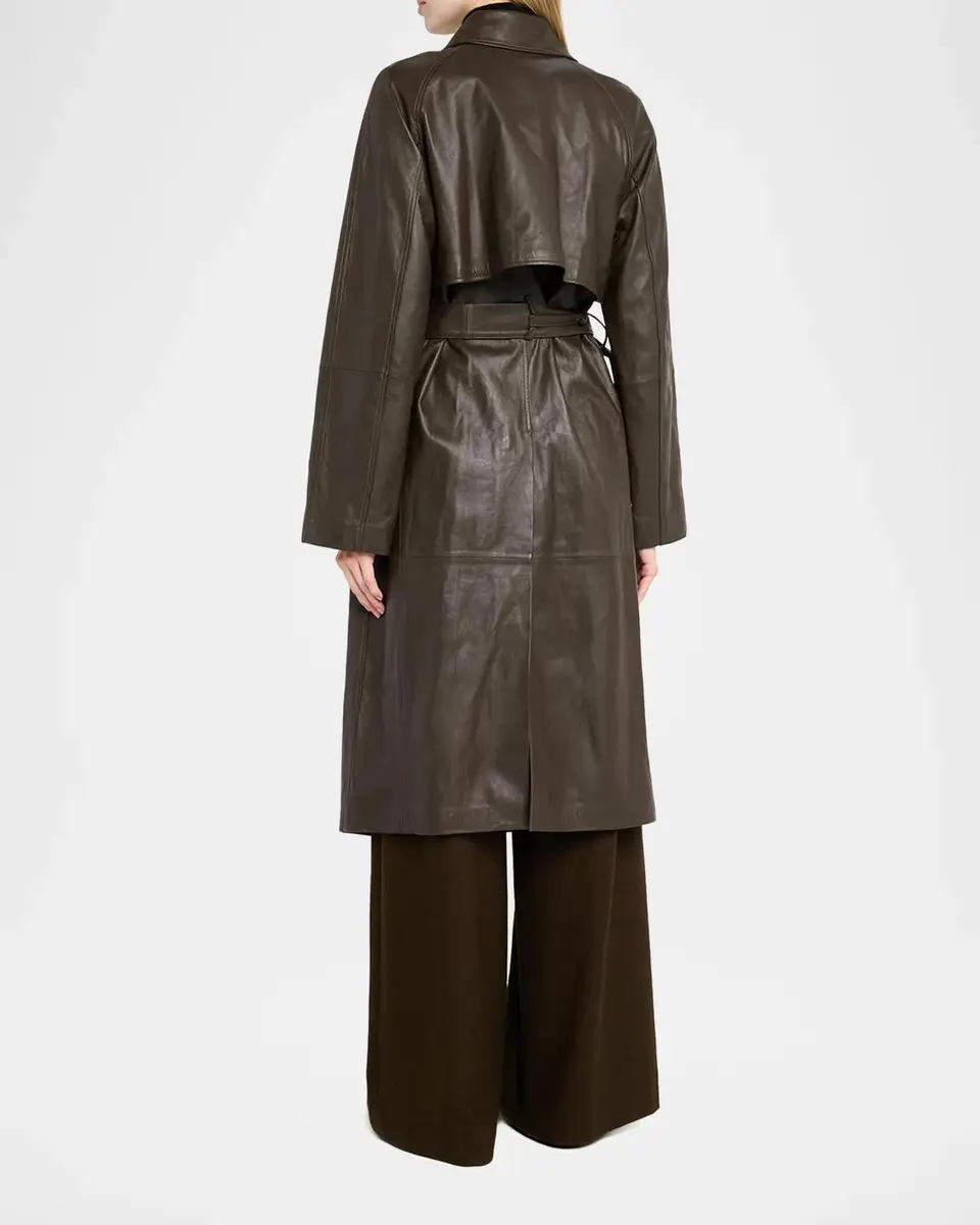 Vince Leather Trench Coat | Thumbnail 3 Vince Leather Trench Coat | Thumbnail 3