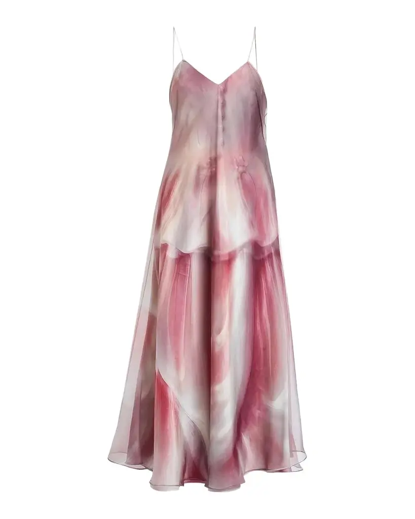 Porcelain-Print A-Line Dress