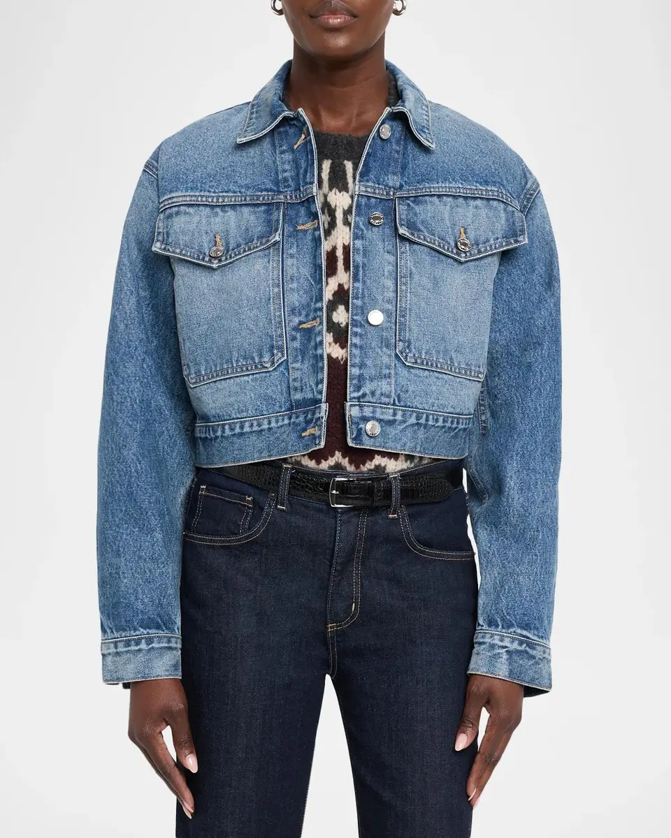 Nili Lotan Clement Crop Denim Jacket | Thumbnail 4 Nili Lotan Clement Crop Denim Jacket | Thumbnail 4