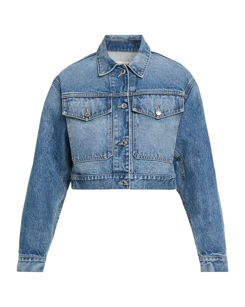 Nili Lotan Clement Crop Denim Jacket