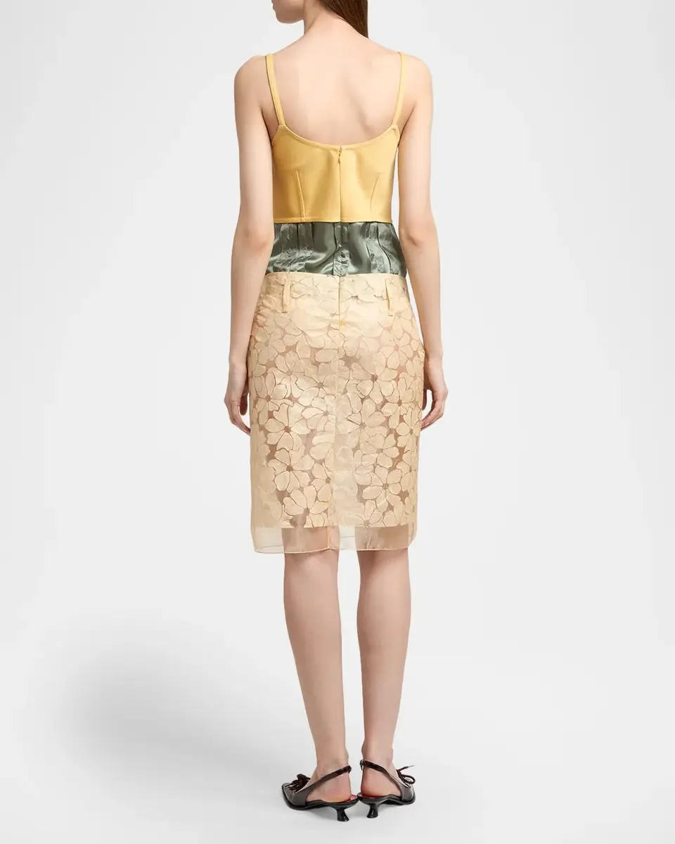 Marni Mixed-Media Sleeveless Floral Burnout Midi Dress | Thumbnail 3 Marni Mixed-Media Sleeveless Floral Burnout Midi Dress | Thumbnail 3