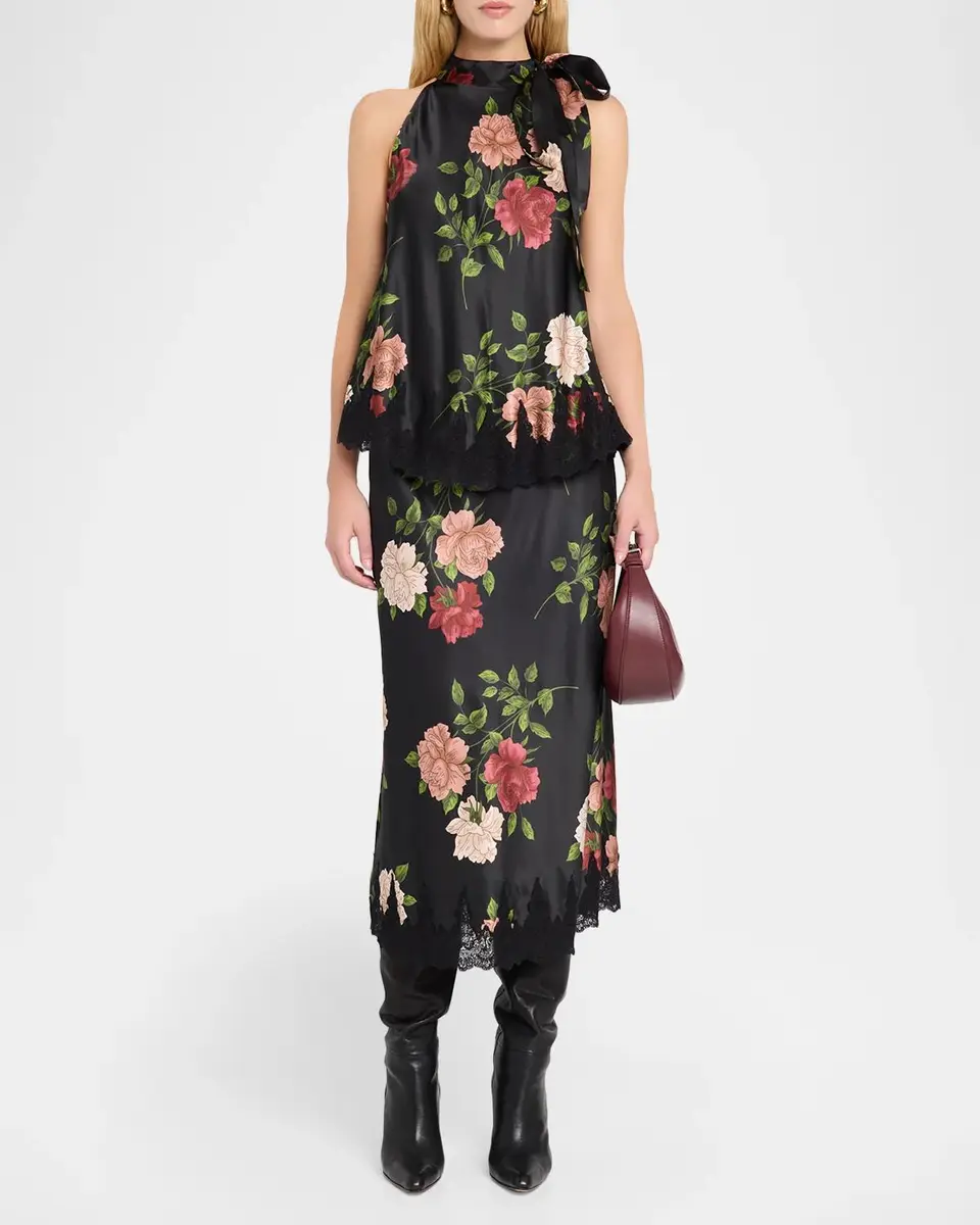 Johnny Was Eloriya Bias-Cut Floral Midi Skirt | Thumbnail 2 Johnny Was Eloriya Bias-Cut Floral Midi Skirt | Thumbnail 2