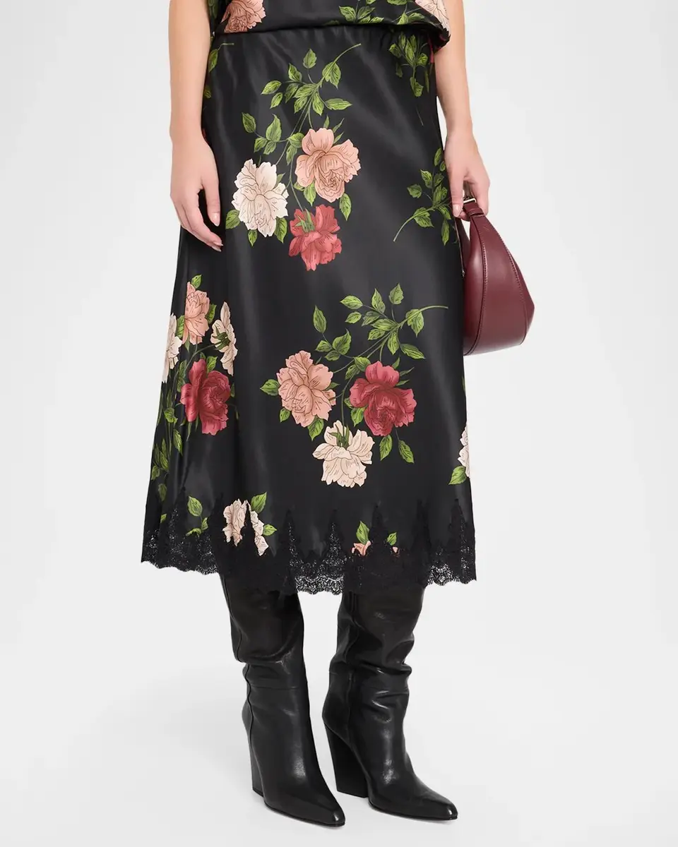 Johnny Was Eloriya Bias-Cut Floral Midi Skirt | Thumbnail 4 Johnny Was Eloriya Bias-Cut Floral Midi Skirt | Thumbnail 4