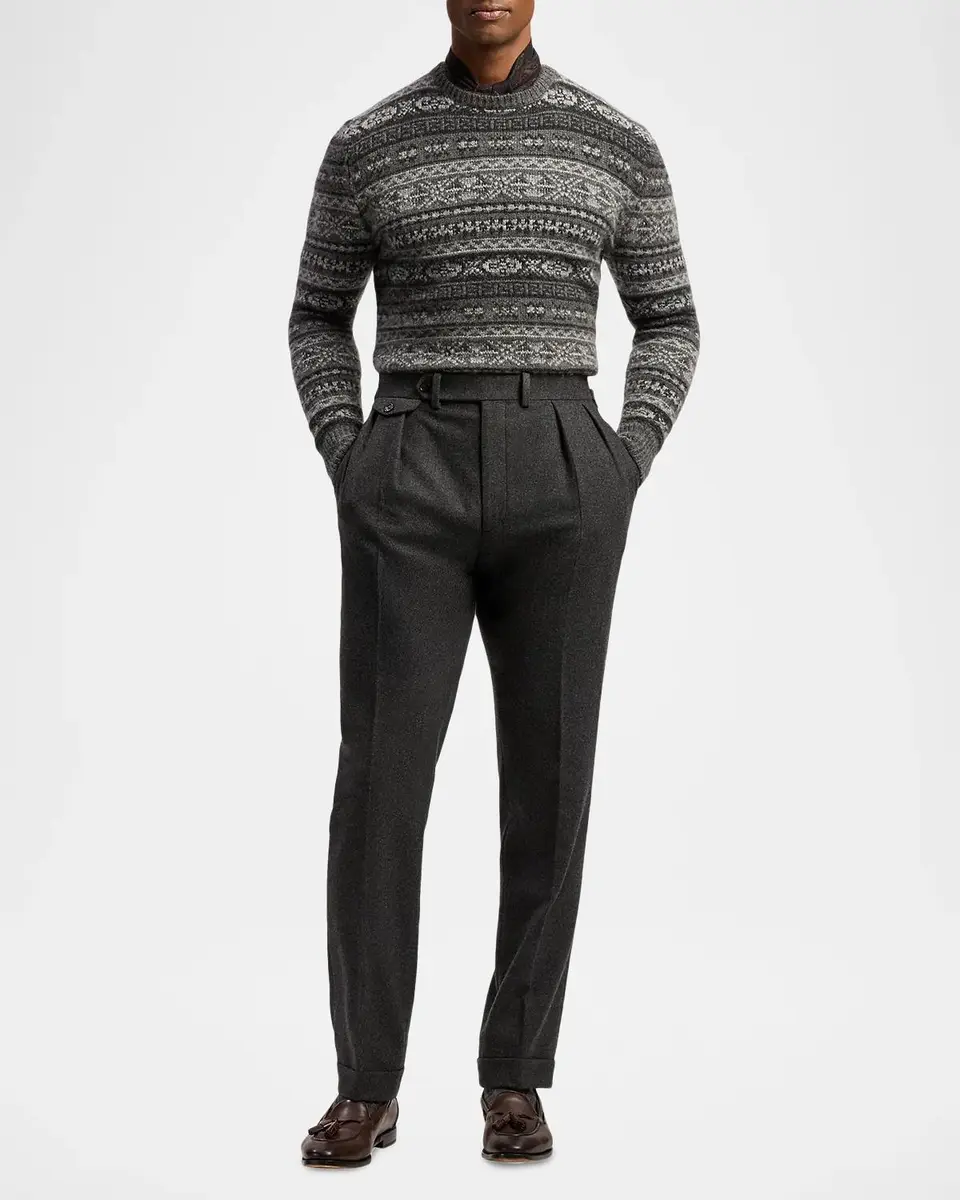 Ralph Lauren Purple Label Men's Fair Isle-Style Cashmere-Blend Sweater | Thumbnail 2 Ralph Lauren Purple Label Men's Fair Isle-Style Cashmere-Blend Sweater | Thumbnail 2
