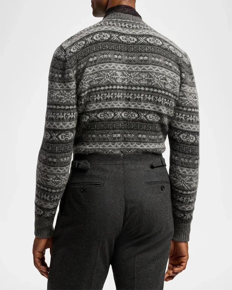 Ralph Lauren Purple Label Men's Fair Isle-Style Cashmere-Blend Sweater | Thumbnail 3 Ralph Lauren Purple Label Men's Fair Isle-Style Cashmere-Blend Sweater | Thumbnail 3