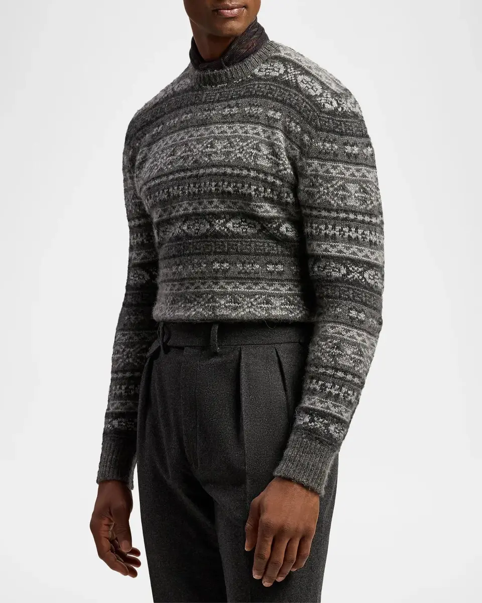 Ralph Lauren Purple Label Men's Fair Isle-Style Cashmere-Blend Sweater | Thumbnail 6 Ralph Lauren Purple Label Men's Fair Isle-Style Cashmere-Blend Sweater | Thumbnail 6