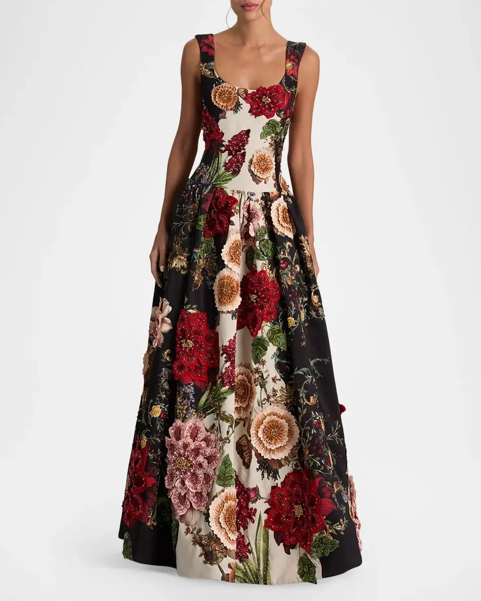 Alice + Olivia Maxine Floral Embellished Gown | Thumbnail 2