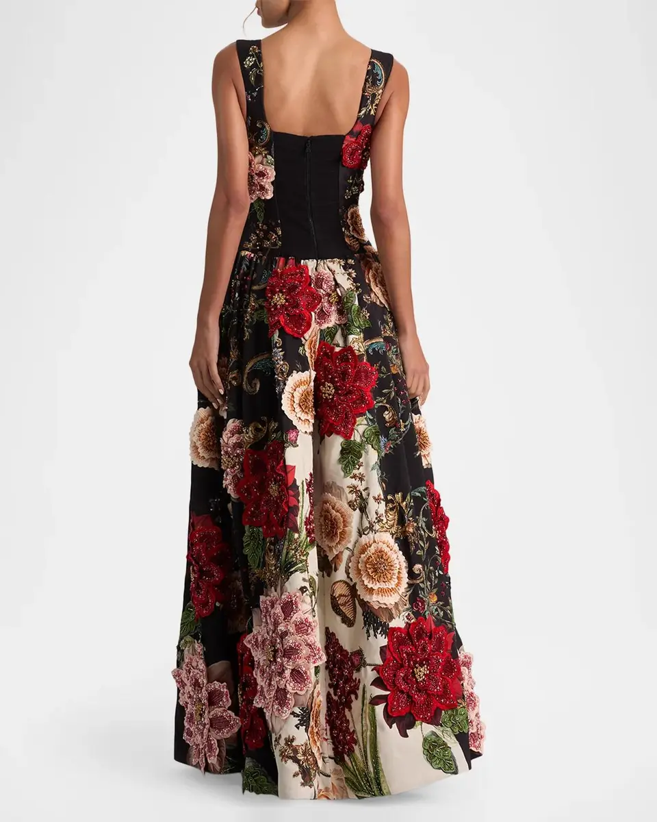 Alice + Olivia Maxine Floral Embellished Gown | Thumbnail 3