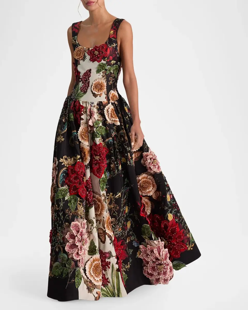 Alice + Olivia Maxine Floral Embellished Gown | Thumbnail 4