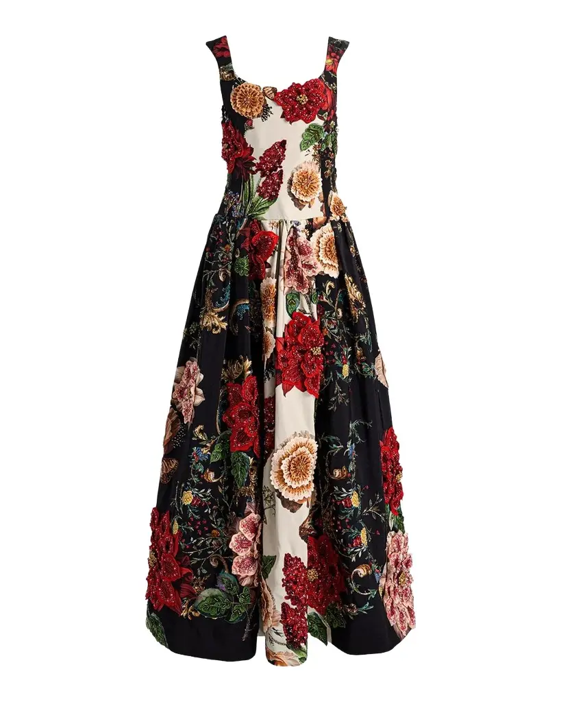 Alice + Olivia Maxine Floral Embellished Gown