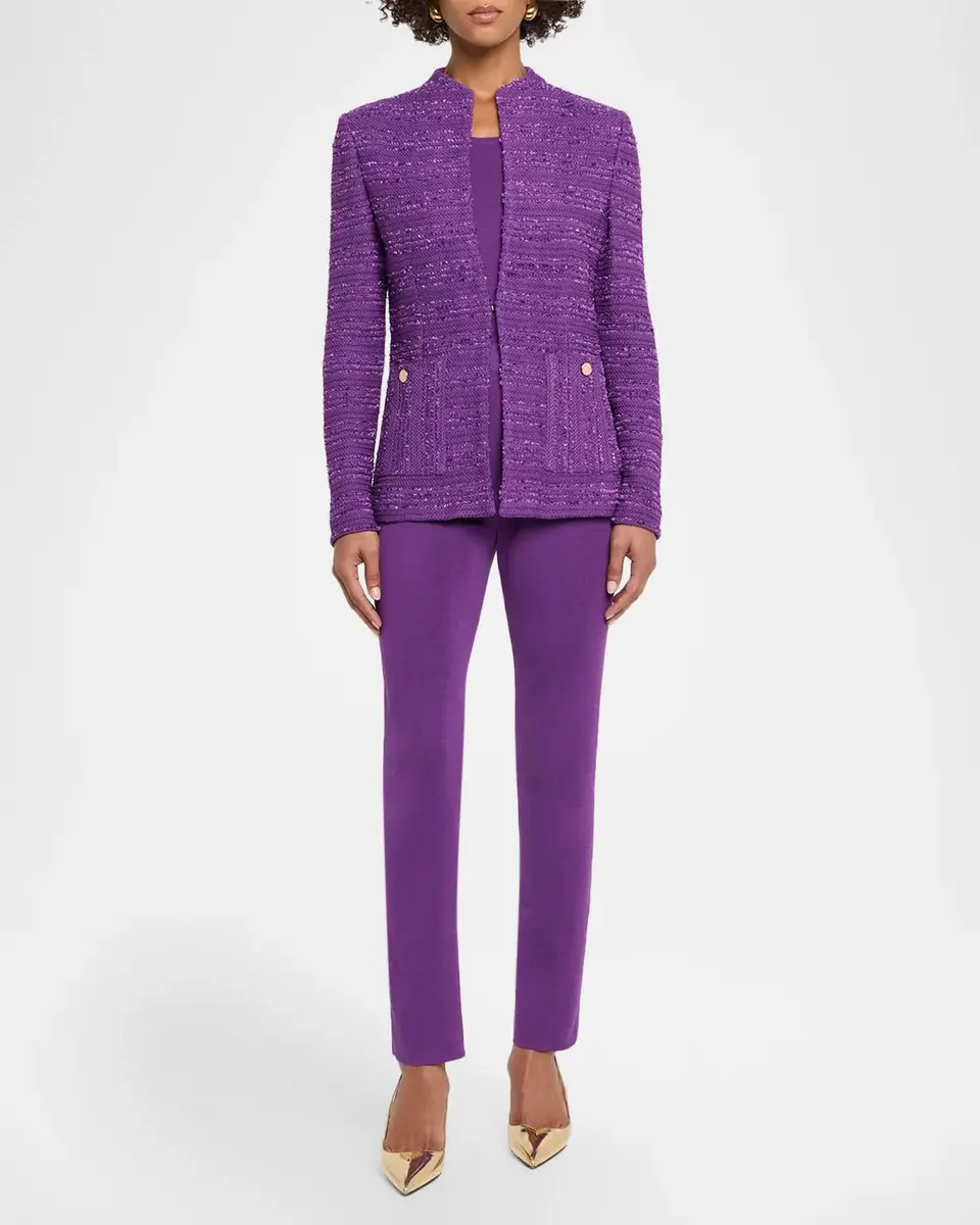 Misook Tailored Tonal Ribbon Knit Jacket | Thumbnail 2 Misook Tailored Tonal Ribbon Knit Jacket | Thumbnail 2