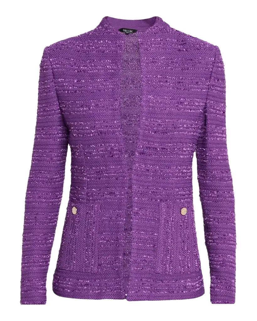 Misook Tailored Tonal Ribbon Knit Jacket