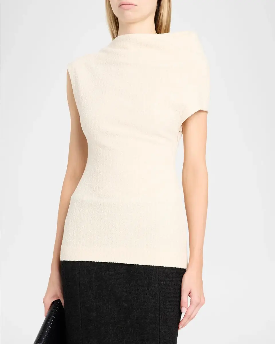 TOTEME One-Shoulder Cotton Top | Thumbnail 4 TOTEME One-Shoulder Cotton Top | Thumbnail 4