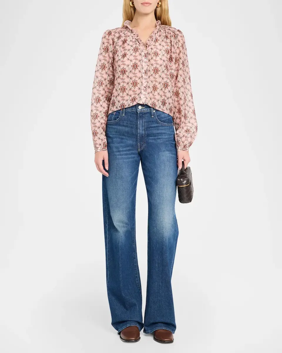 Johnny Was Hanneth Pintuck Floral-Print Blouse | Thumbnail 2 Johnny Was Hanneth Pintuck Floral-Print Blouse | Thumbnail 2