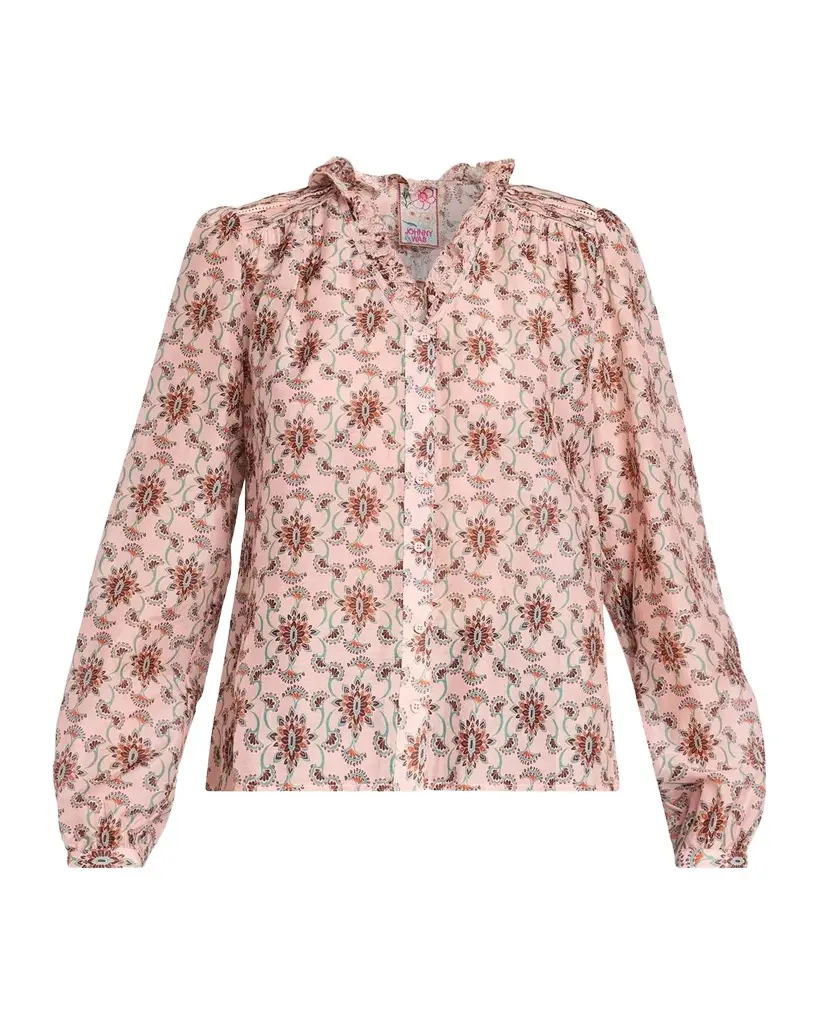 Hanneth Pintuck Floral-Print Blouse