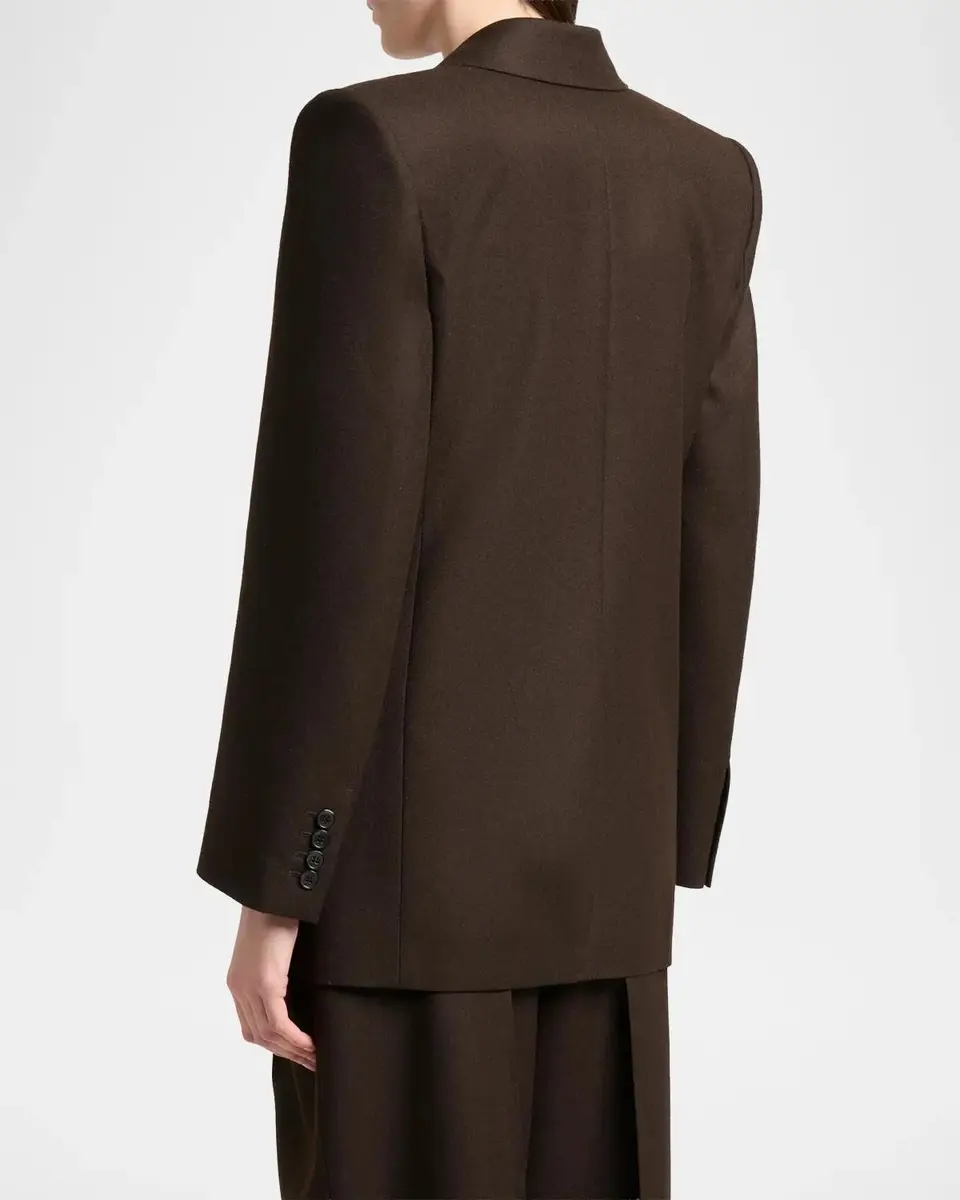 Saint Laurent Brushed Wool-Blend Double-Breasted Blazer Jacket | Thumbnail 3 Saint Laurent Brushed Wool-Blend Double-Breasted Blazer Jacket | Thumbnail 3