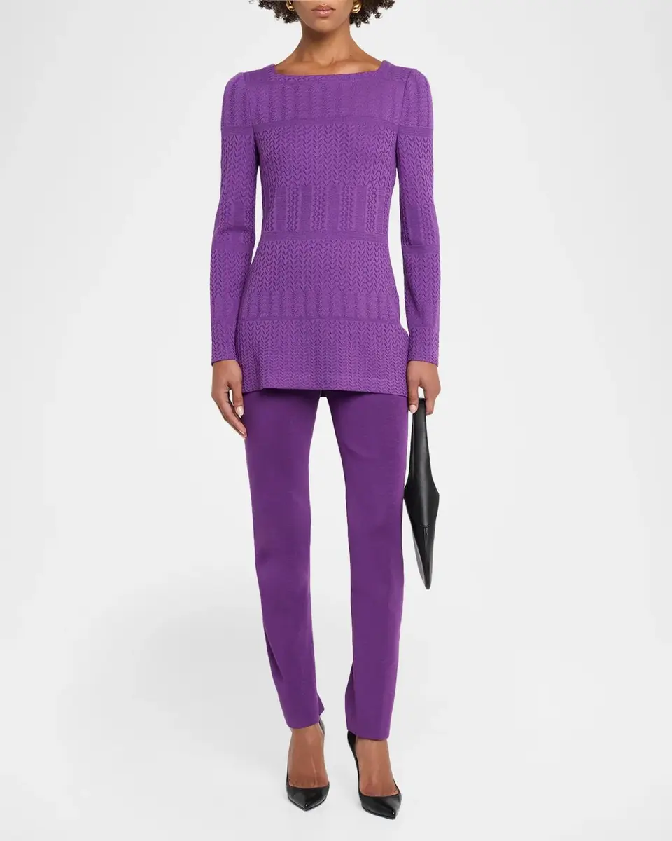 Misook Tonal Multi-Stitch Soft Knit Tunic Top | Thumbnail 2 Misook Tonal Multi-Stitch Soft Knit Tunic Top | Thumbnail 2