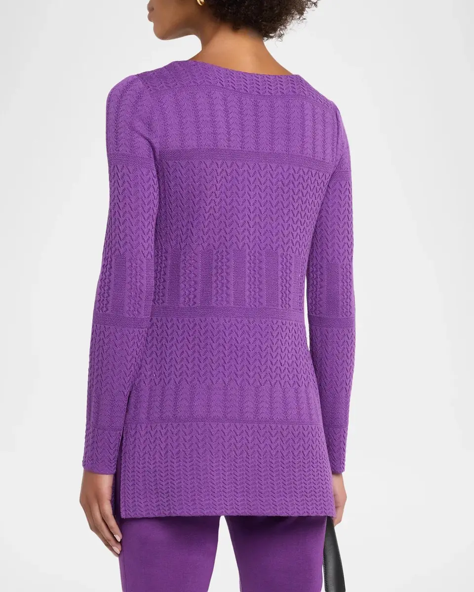 Misook Tonal Multi-Stitch Soft Knit Tunic Top | Thumbnail 3 Misook Tonal Multi-Stitch Soft Knit Tunic Top | Thumbnail 3