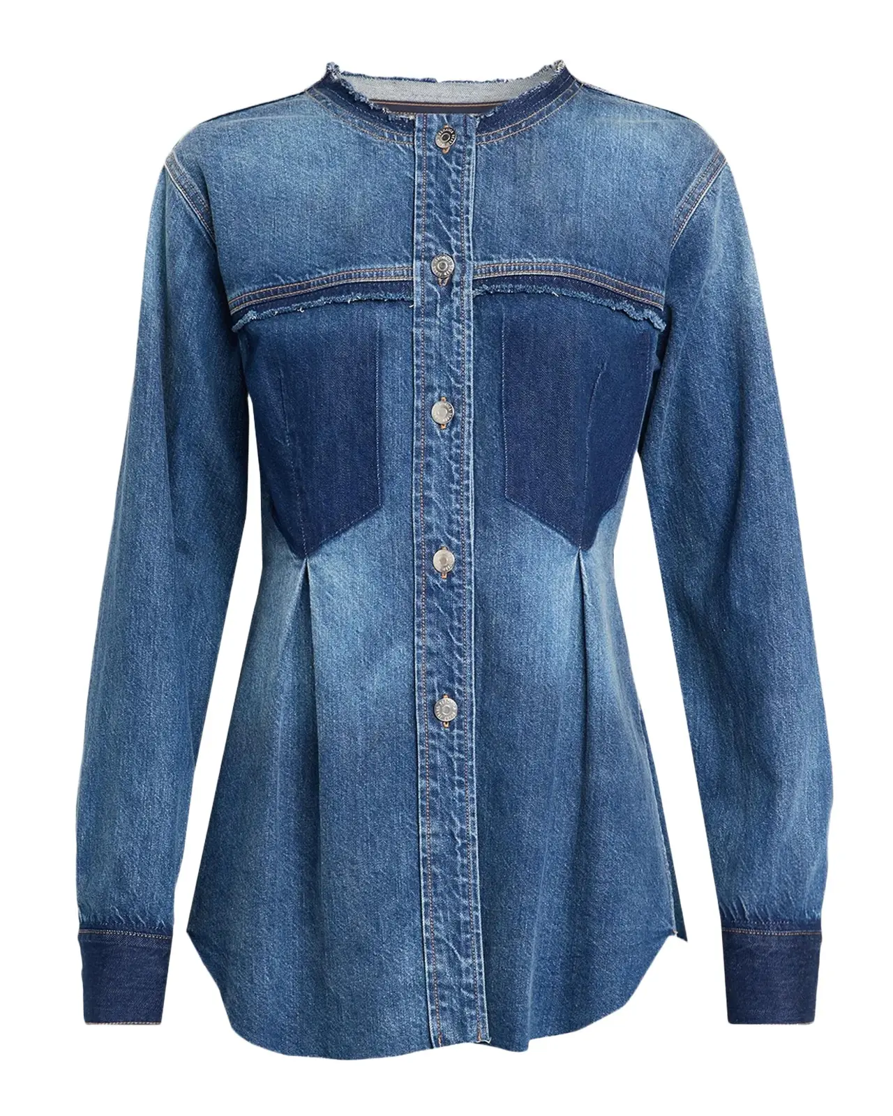 Weslia Denim Pleated Shacket Weslia Denim Pleated Shacket