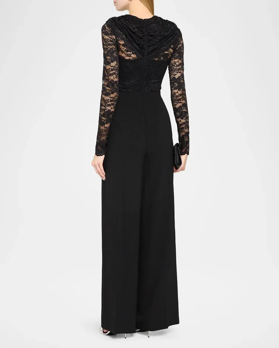 Chiara Boni La Petite Robe Elham Wide-Leg Lace Jumpsuit | Thumbnail 3