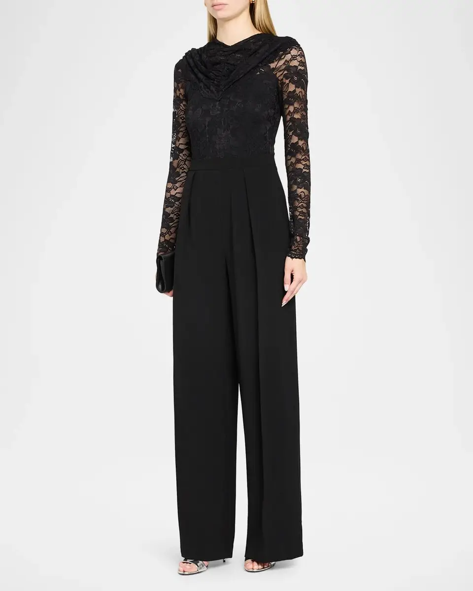 Chiara Boni La Petite Robe Elham Wide-Leg Lace Jumpsuit | Thumbnail 4