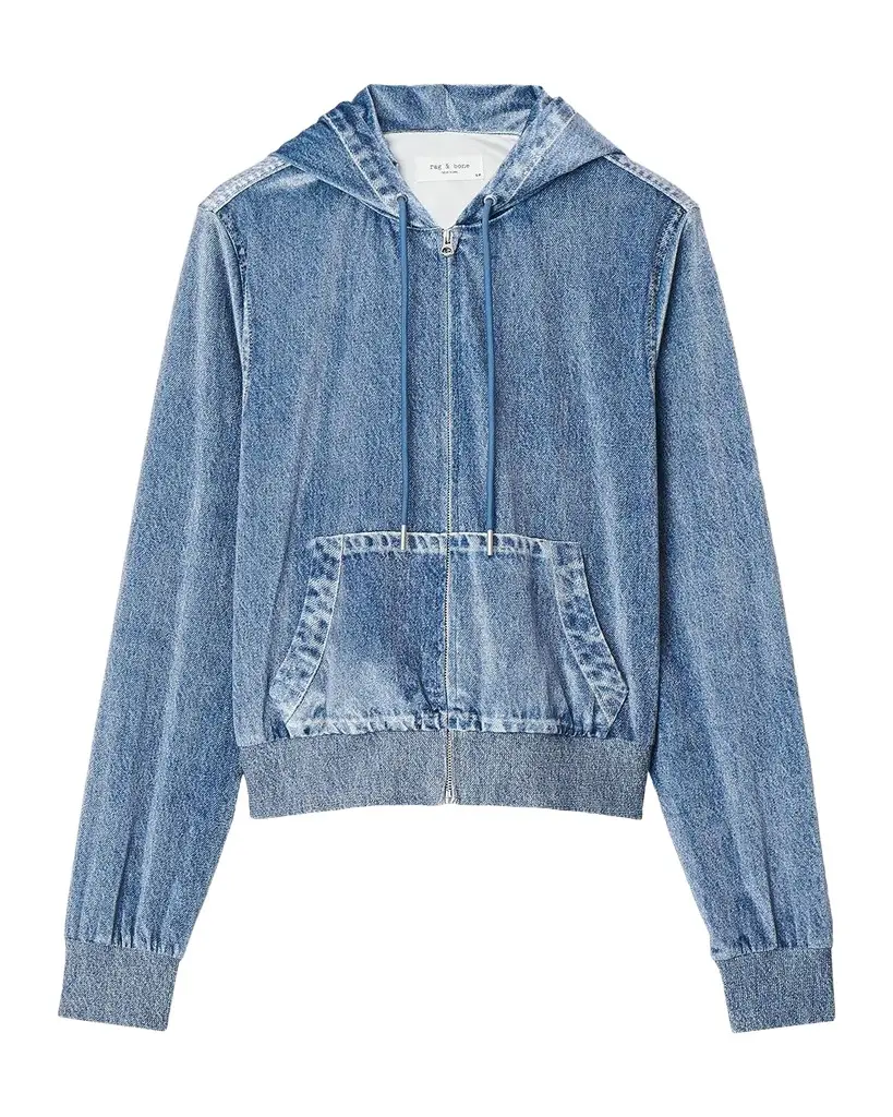 rag & bone Miramar Denim Zip-Up Hoodie