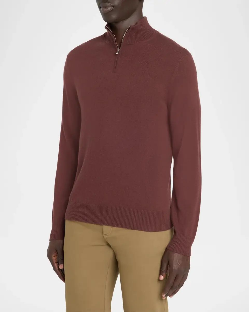 Theory Men's Hilles Cashmere Quarter-Zip Sweater | Thumbnail 4 Theory Men's Hilles Cashmere Quarter-Zip Sweater | Thumbnail 4