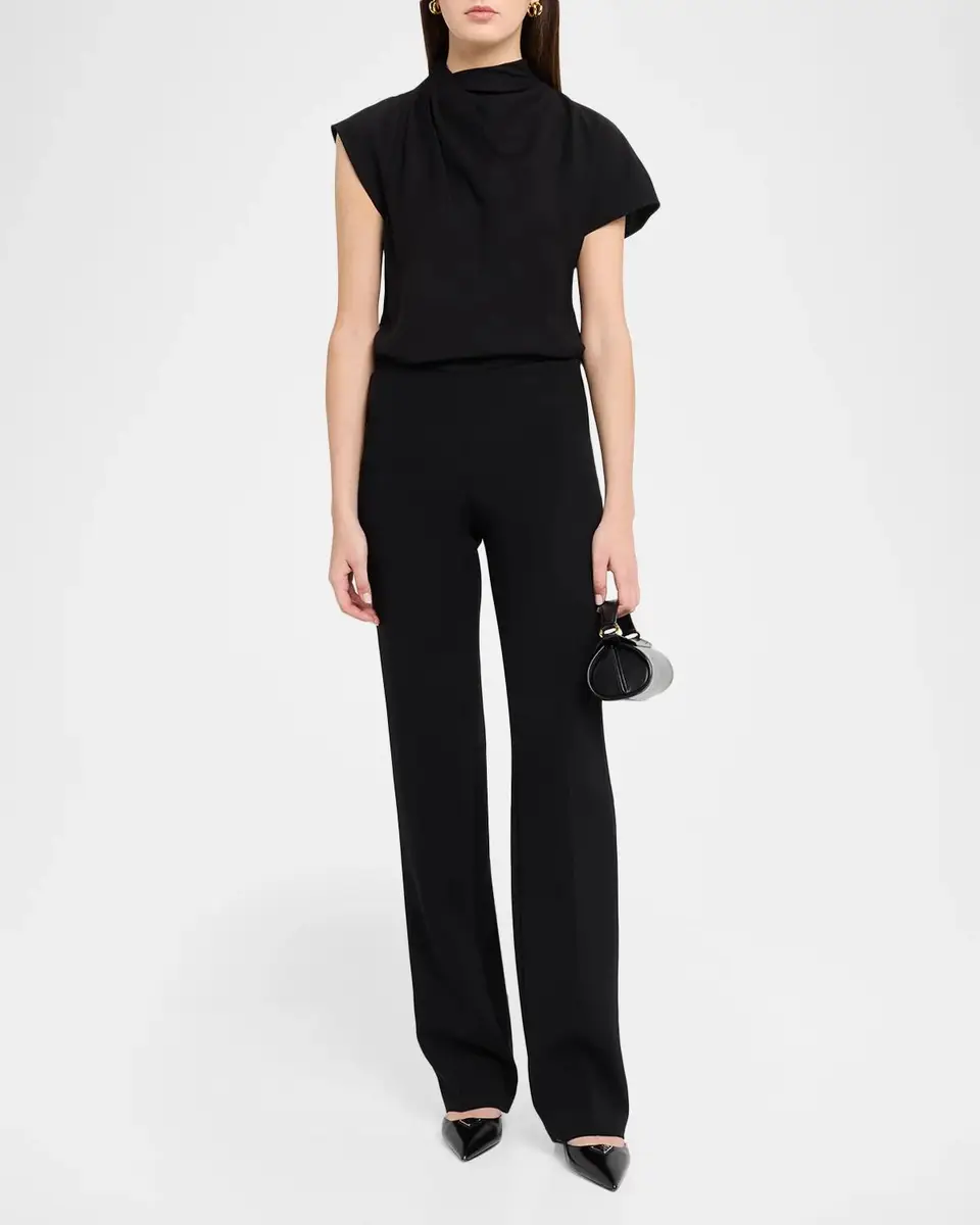 Staud Davina Asymmetric Draped High-Neck Top | Thumbnail 2 Staud Davina Asymmetric Draped High-Neck Top | Thumbnail 2