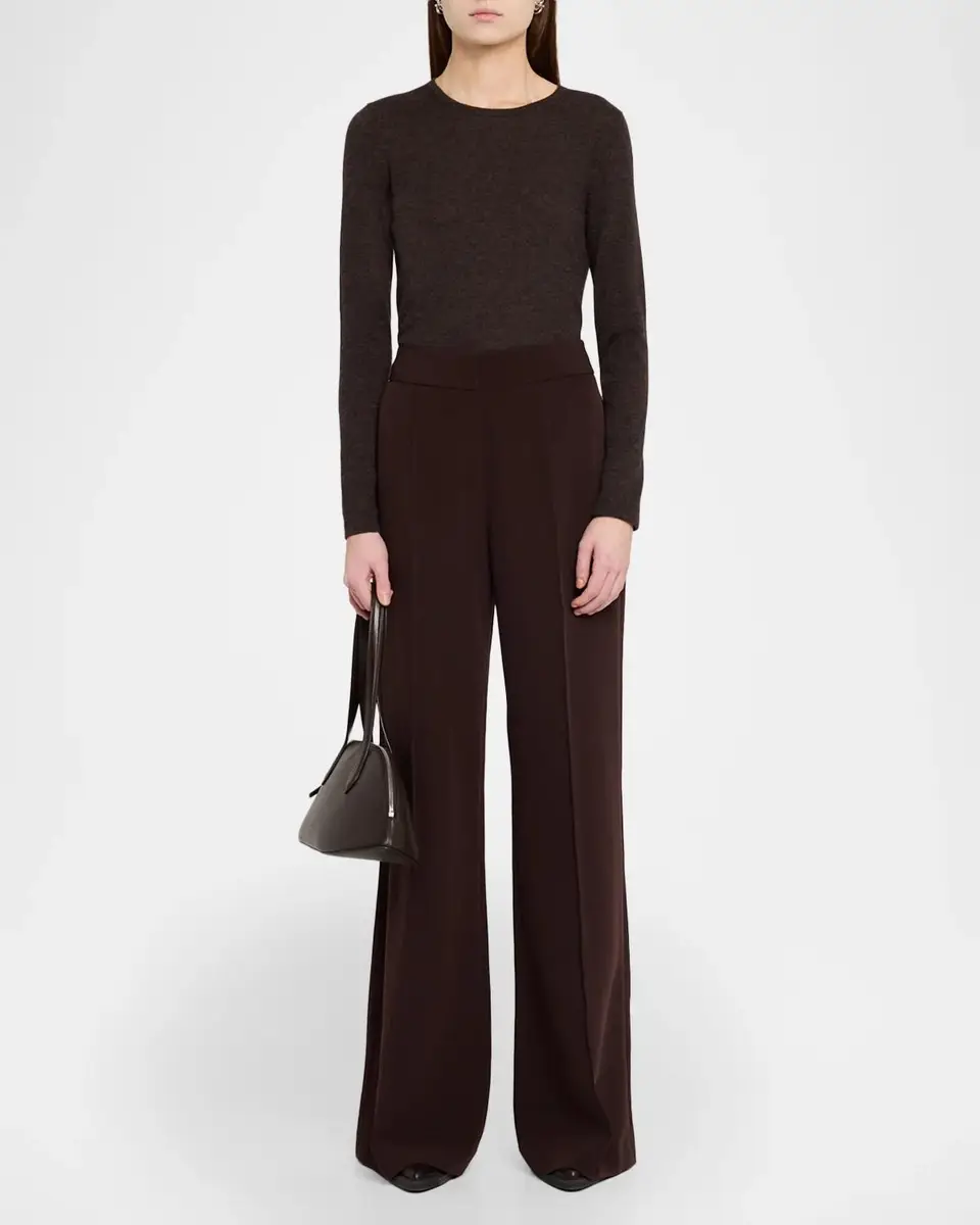 Milly Nash High-Rise Wide-Leg Cady Pants | Thumbnail 2 Milly Nash High-Rise Wide-Leg Cady Pants | Thumbnail 2