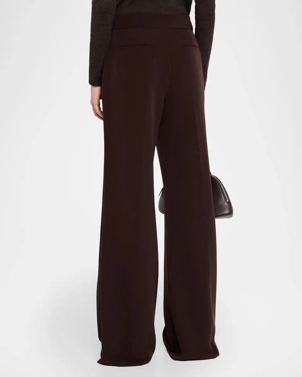 Milly Nash High-Rise Wide-Leg Cady Pants | Thumbnail 3 Milly Nash High-Rise Wide-Leg Cady Pants | Thumbnail 3