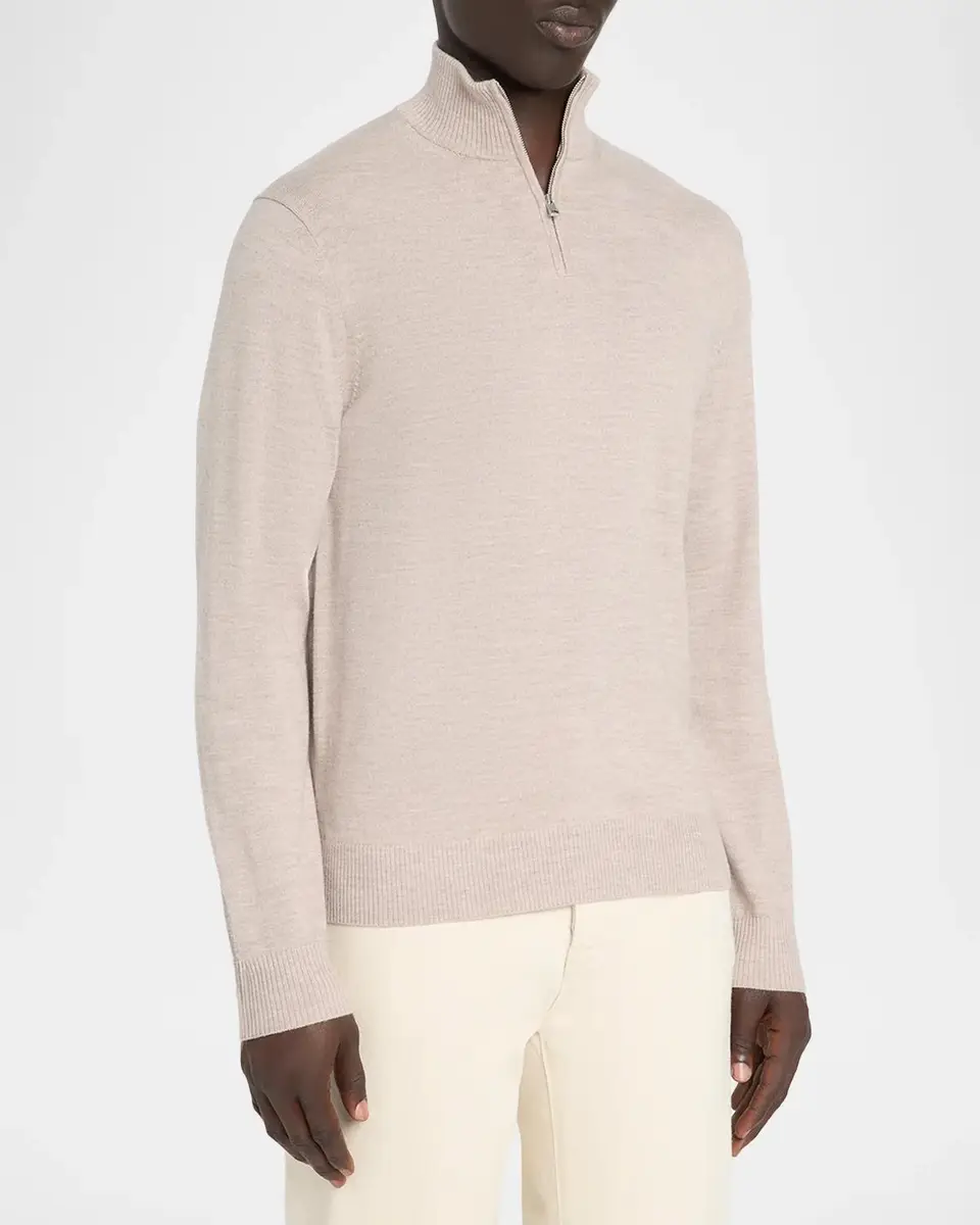 Theory Men's Hilles Cashmere Quarter-Zip Sweater | Thumbnail 4 Theory Men's Hilles Cashmere Quarter-Zip Sweater | Thumbnail 4