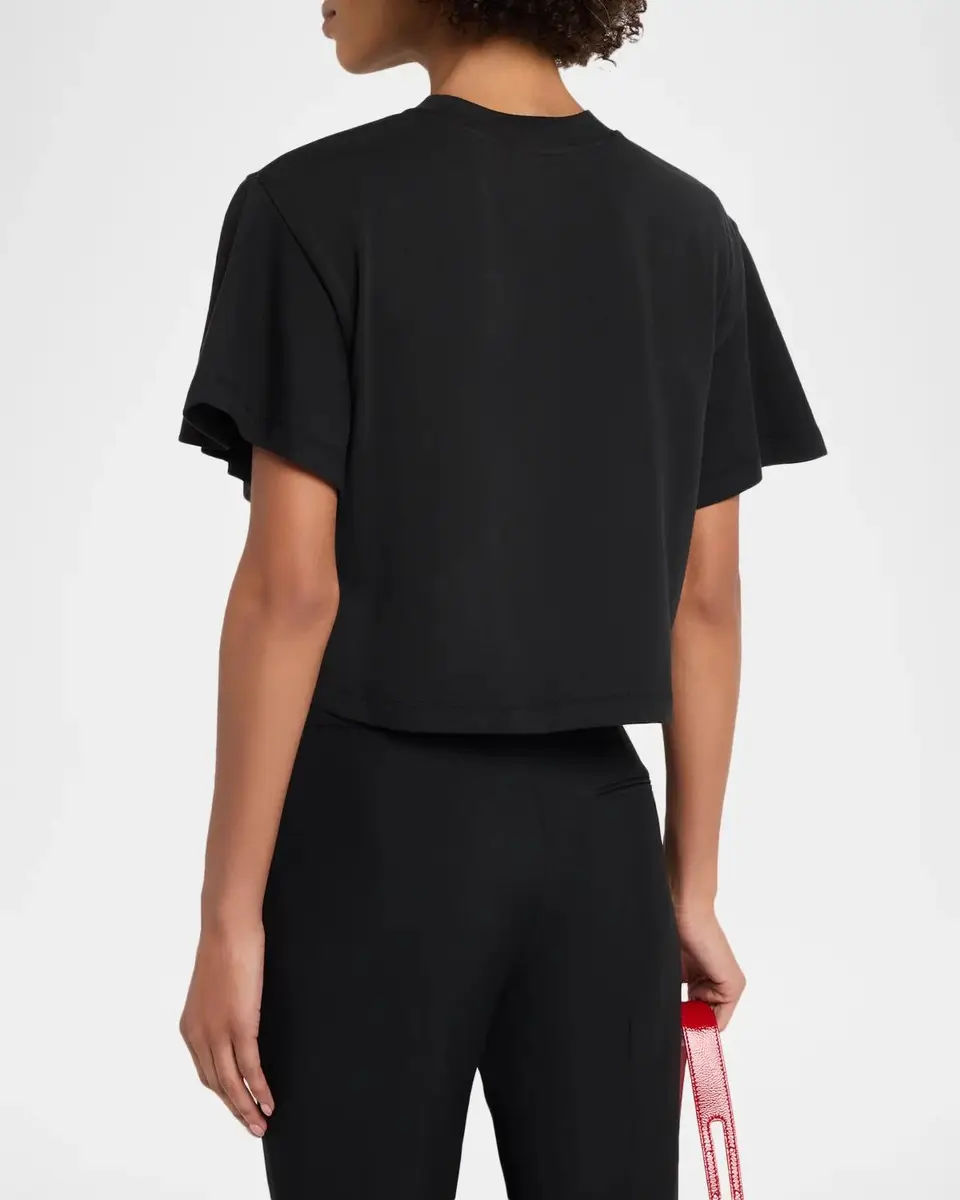 Cinq à Sept Orsa Embellished Graphic Crop Top | Thumbnail 3