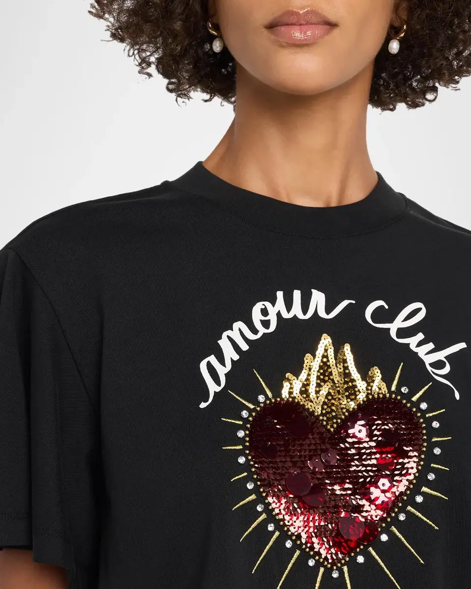 Cinq à Sept Orsa Embellished Graphic Crop Top | Thumbnail 5