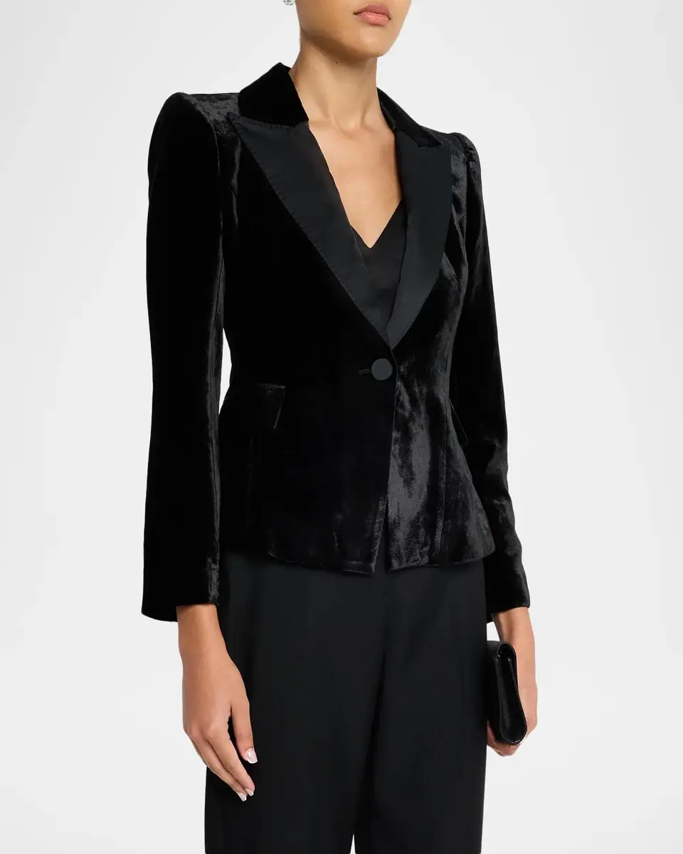 L'Agence Philippa Strong-Shoulder Tuxedo Blazer | Thumbnail 4 L'Agence Philippa Strong-Shoulder Tuxedo Blazer | Thumbnail 4