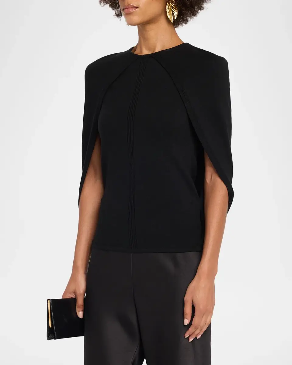 Alberta Ferretti Wool Knit Cape Sweater | Thumbnail 4 Alberta Ferretti Wool Knit Cape Sweater | Thumbnail 4