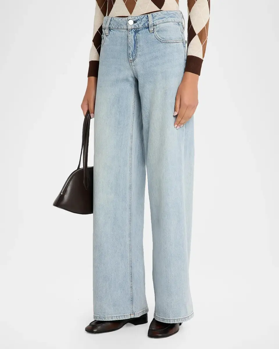 Alice + Olivia Amazing Low-Rise Baggy Jeans | Thumbnail 4 Alice + Olivia Amazing Low-Rise Baggy Jeans | Thumbnail 4