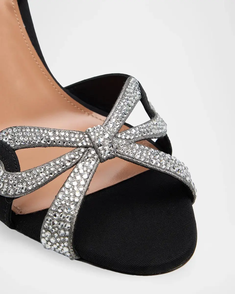 Aquazzura 85mm Ribbon Kiss Embellished Satin Slingback Sandals | Thumbnail 5